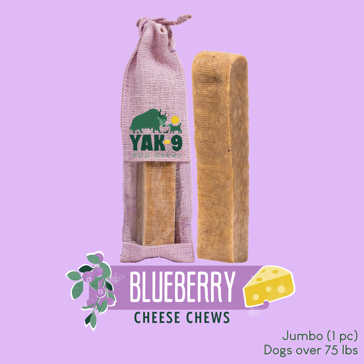 Blueberry Yak Chews for Dogs